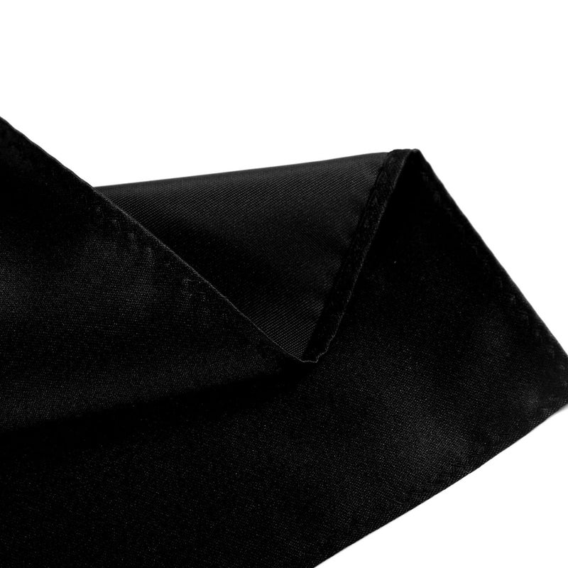 fortunatever Mens Solid Satin Pocket Square(Black) - Image 2